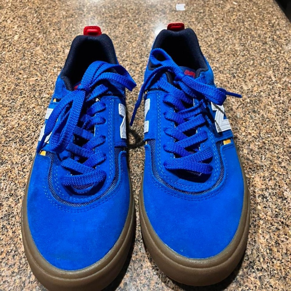 New Balance Blue and Brown Sneakers with Classic Skateboard Silhouette